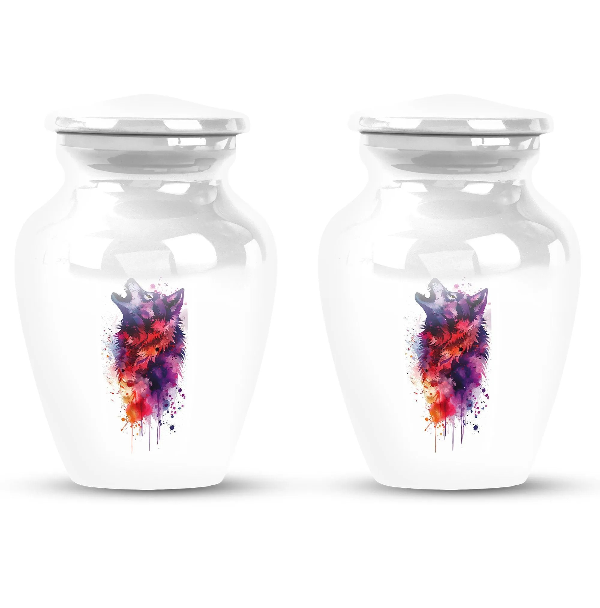 Wolf Howling Cremation Urn, Tribute for Departed