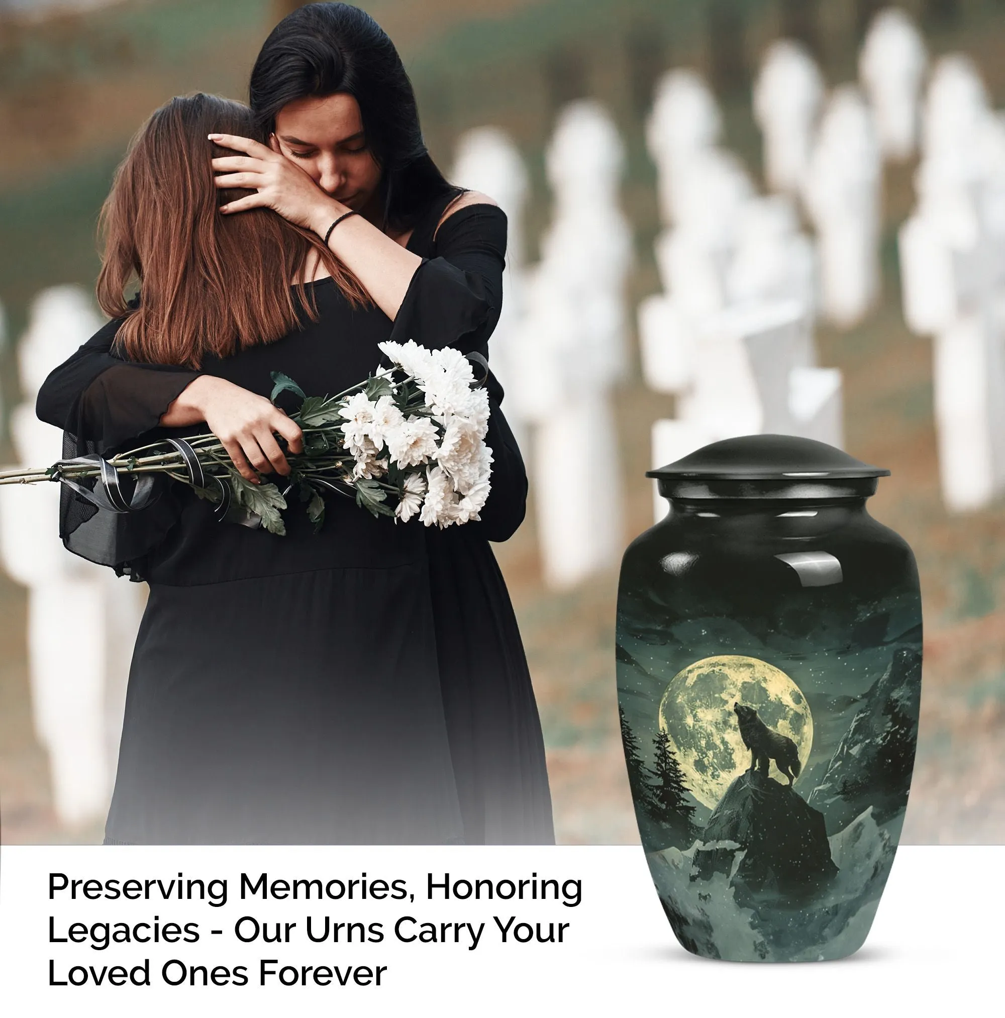 Wolf Howling Serenity: Cremation Urns