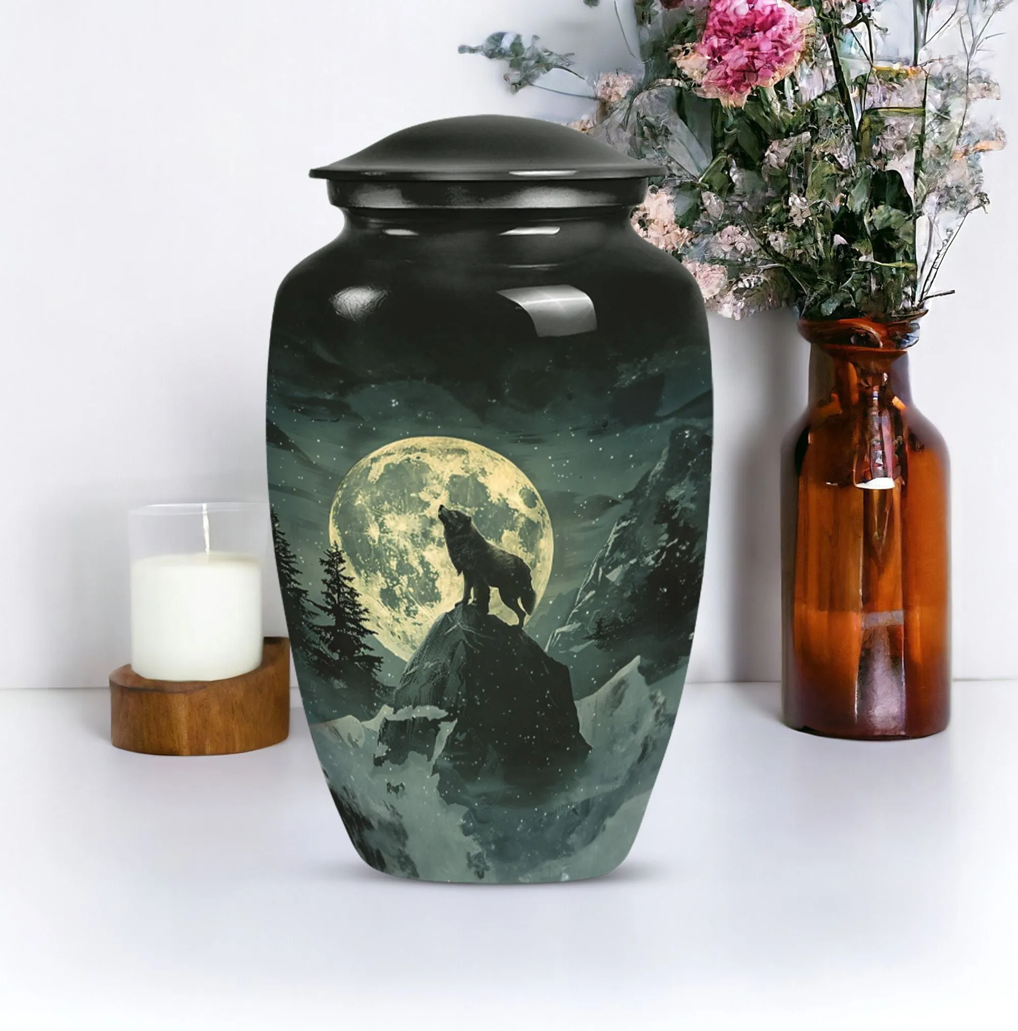 Wolf Howling Serenity: Cremation Urns