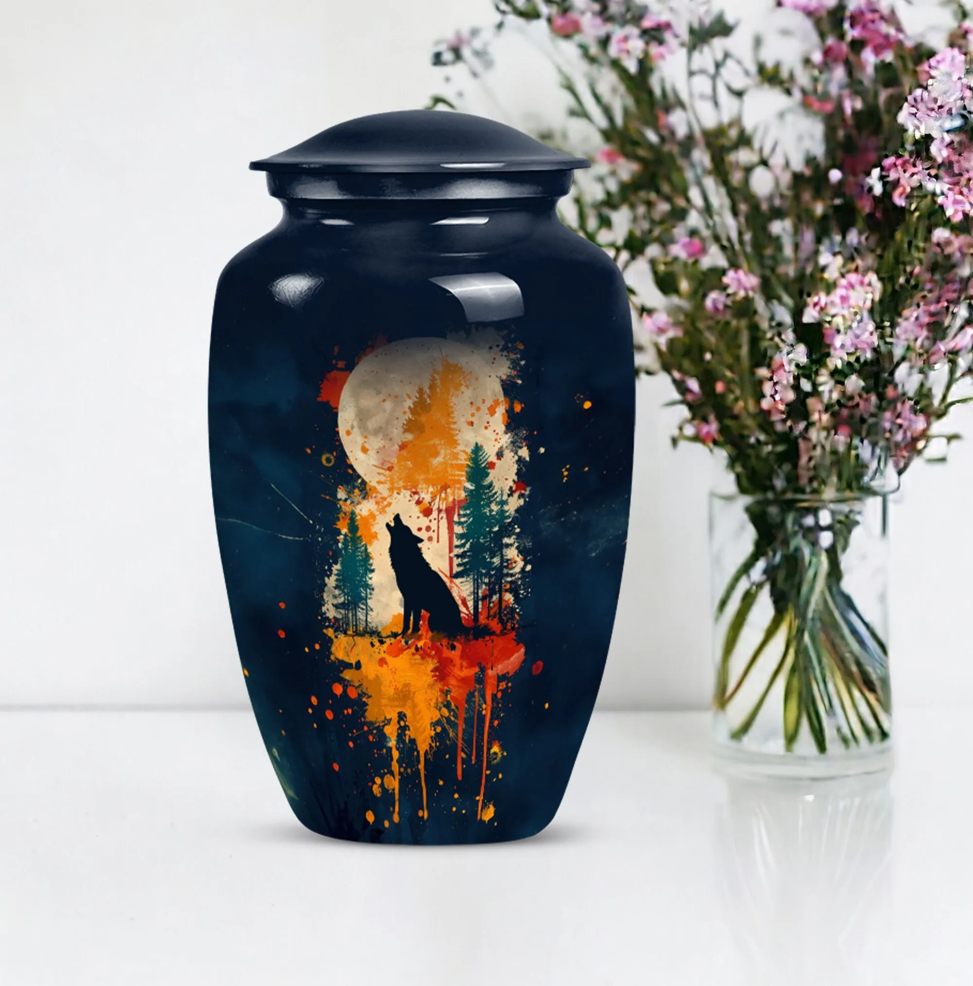 Wolf Howling Tranquility Memorial Keepsake for Lasting Memory