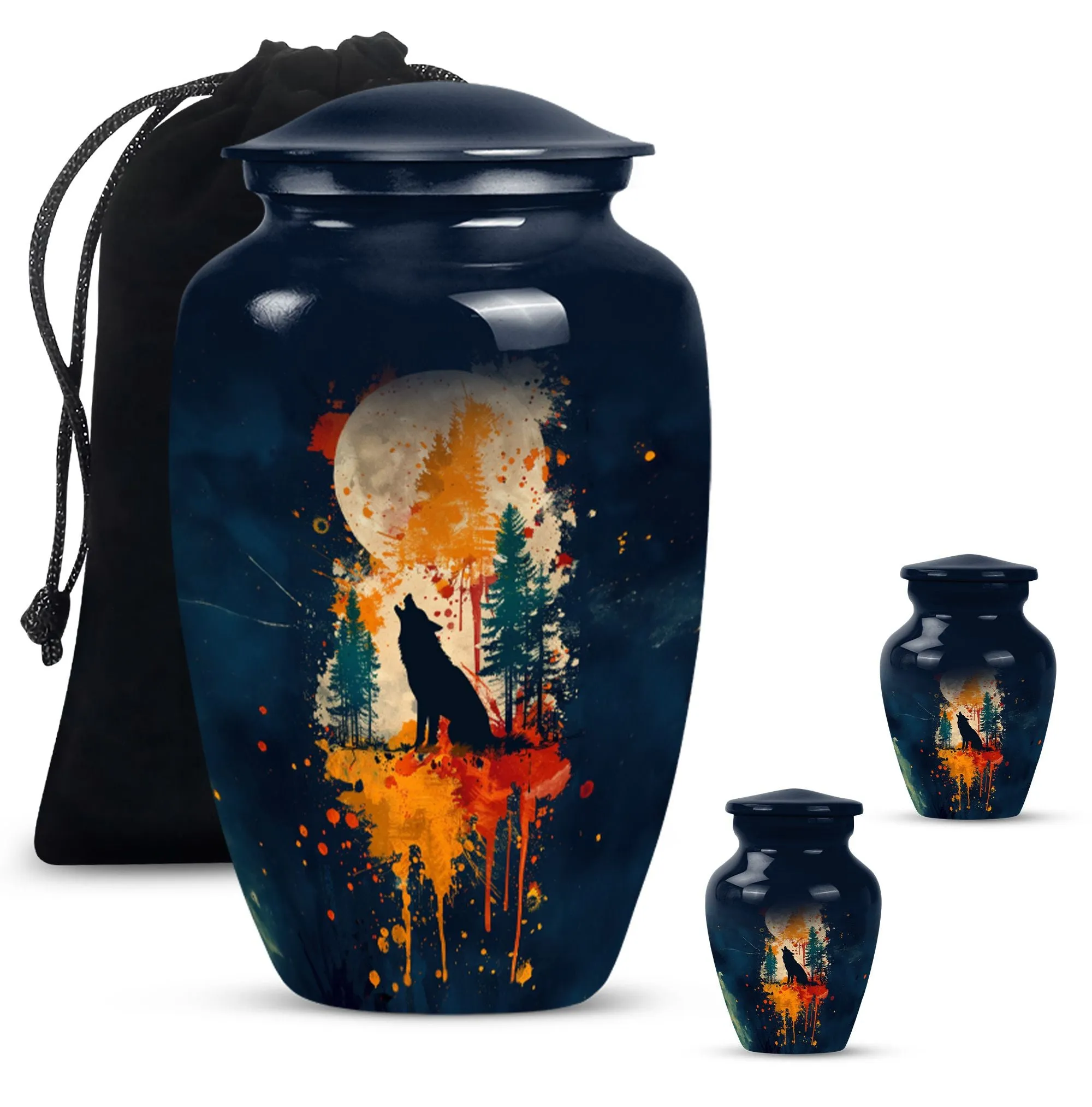 Wolf Howling Tranquility Memorial Keepsake for Lasting Memory