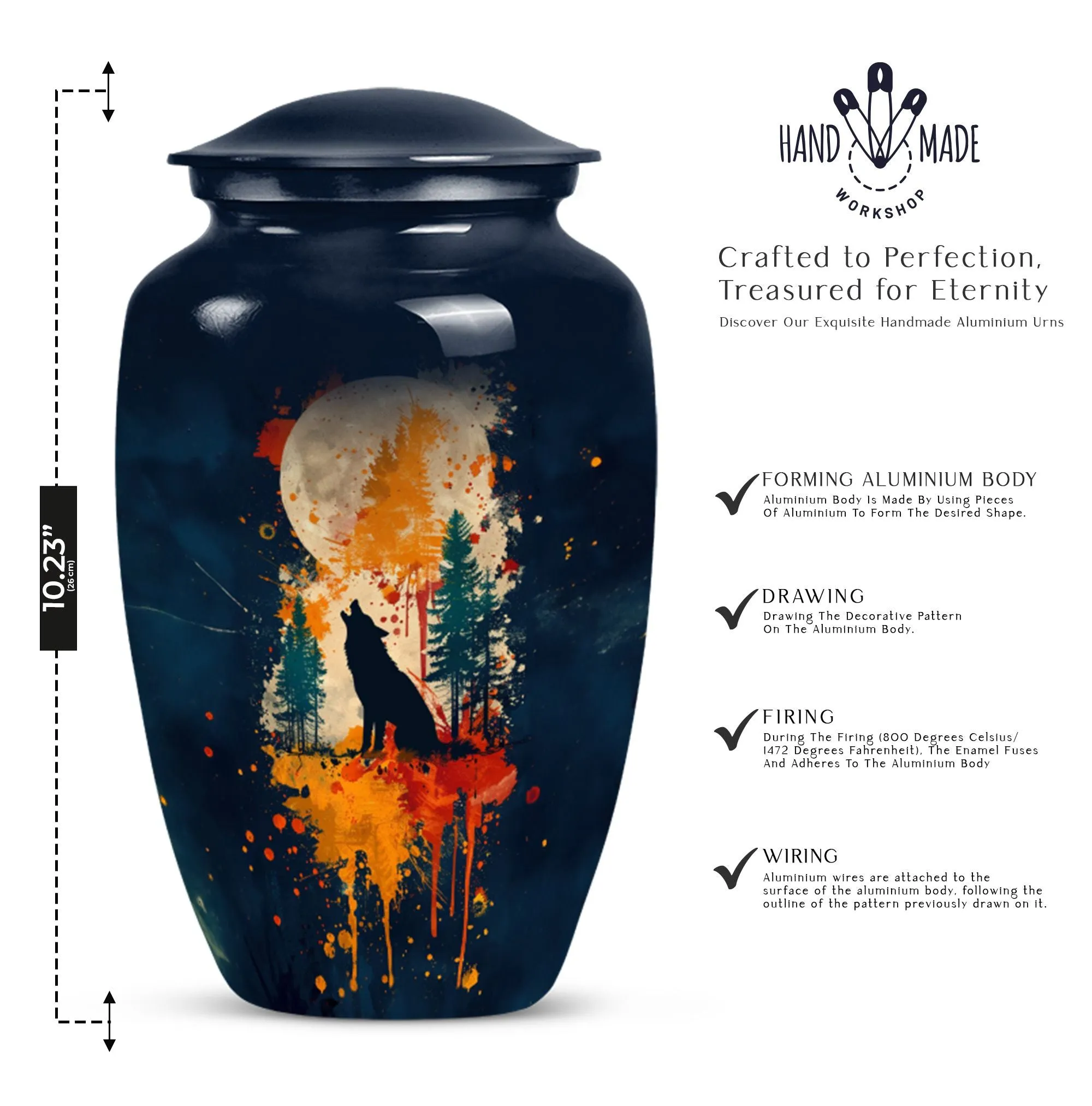 Wolf Howling Tranquility Memorial Keepsake for Lasting Memory