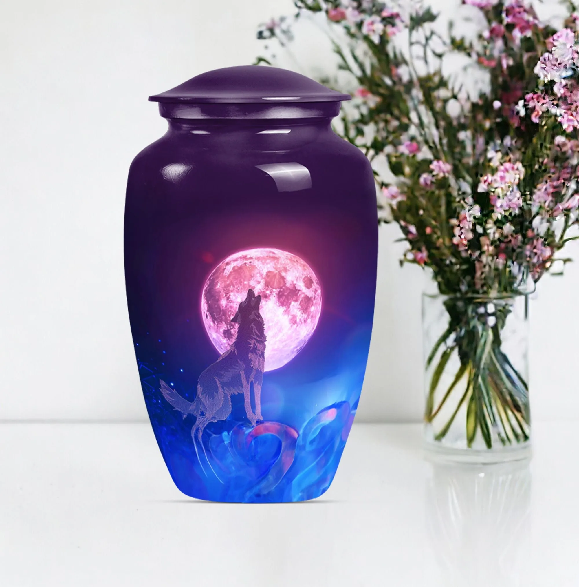 Wolf Tribute: Serenity Cremation Urn For Adult Women Ashes