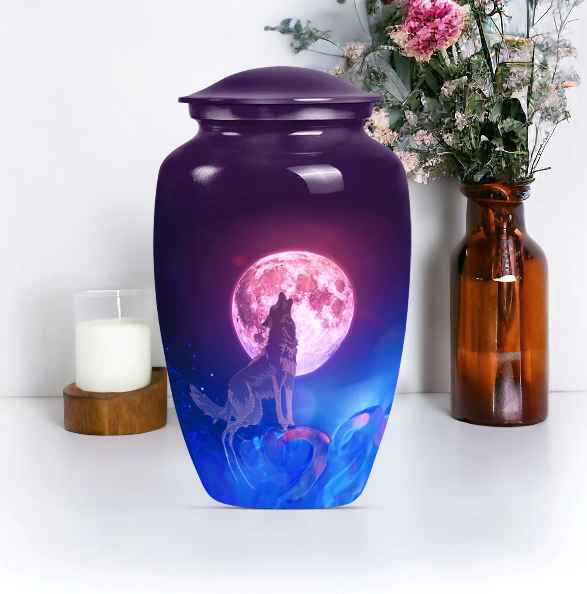 Wolf Tribute: Serenity Cremation Urn For Adult Women Ashes