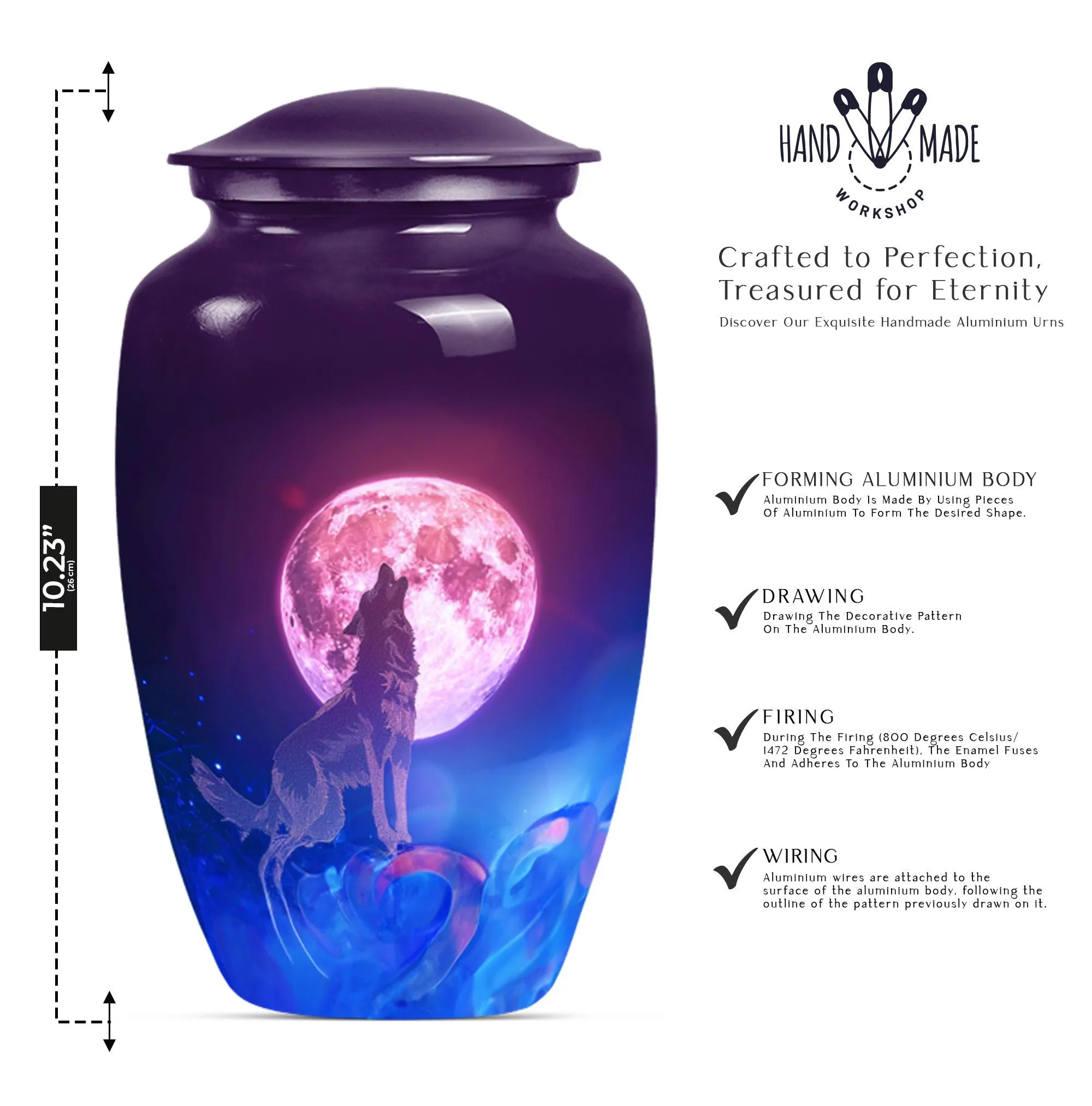 Wolf Tribute: Serenity Cremation Urn For Adult Women Ashes