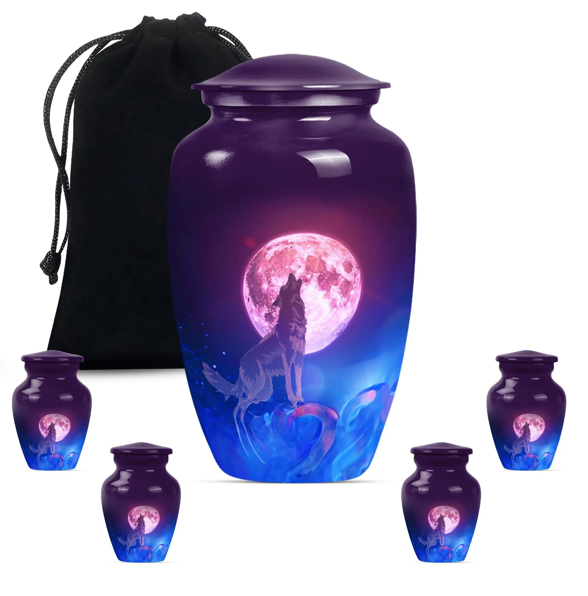 Wolf Tribute: Serenity Cremation Urn For Adult Women Ashes