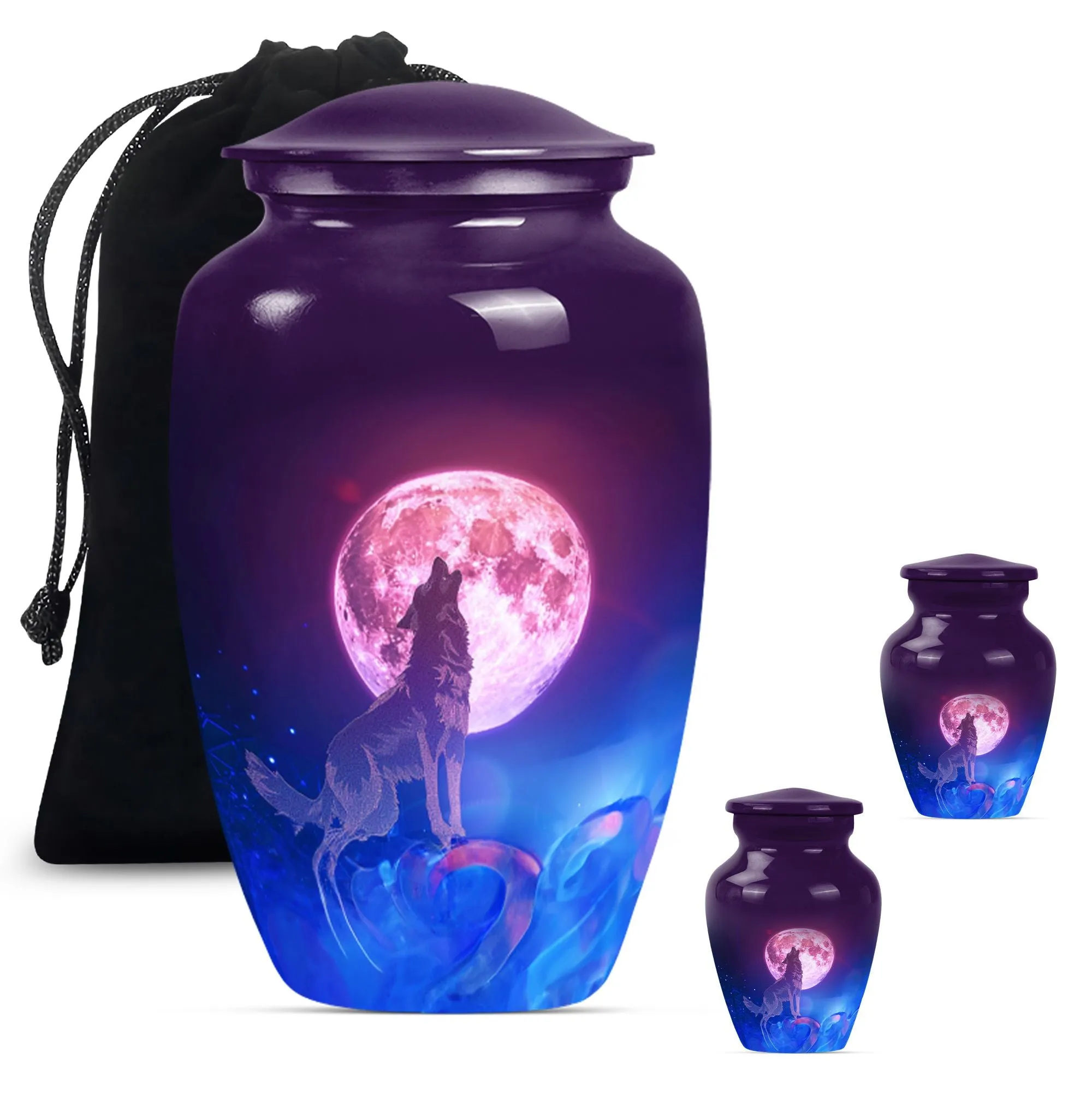 Wolf Tribute: Serenity Cremation Urn For Adult Women Ashes