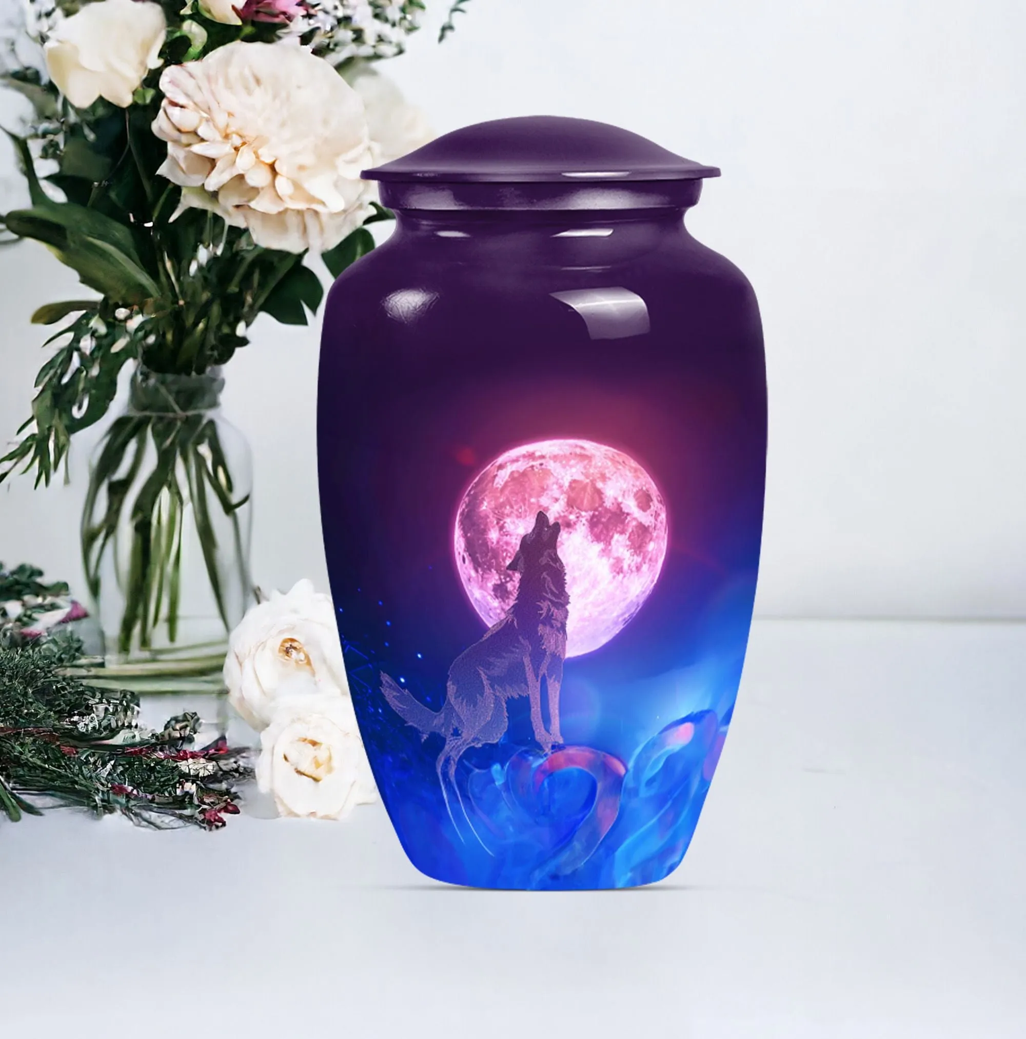 Wolf Tribute: Serenity Cremation Urn For Adult Women Ashes