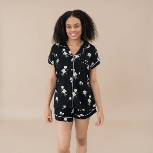 Women’s Short Sleeve Pajama Set in Big Midnight Magnolia