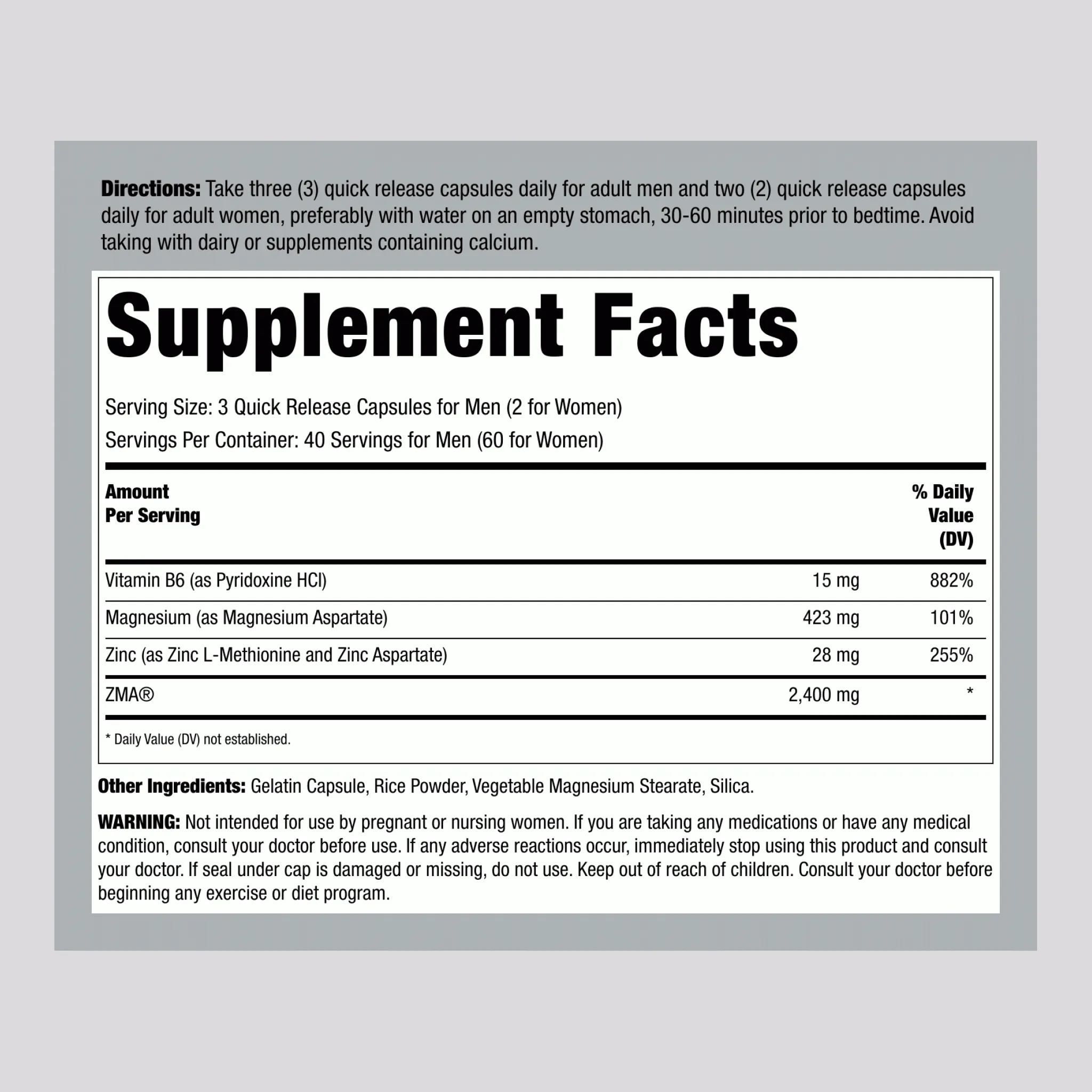 ZMA, 120 Capsules, 2  Bottles