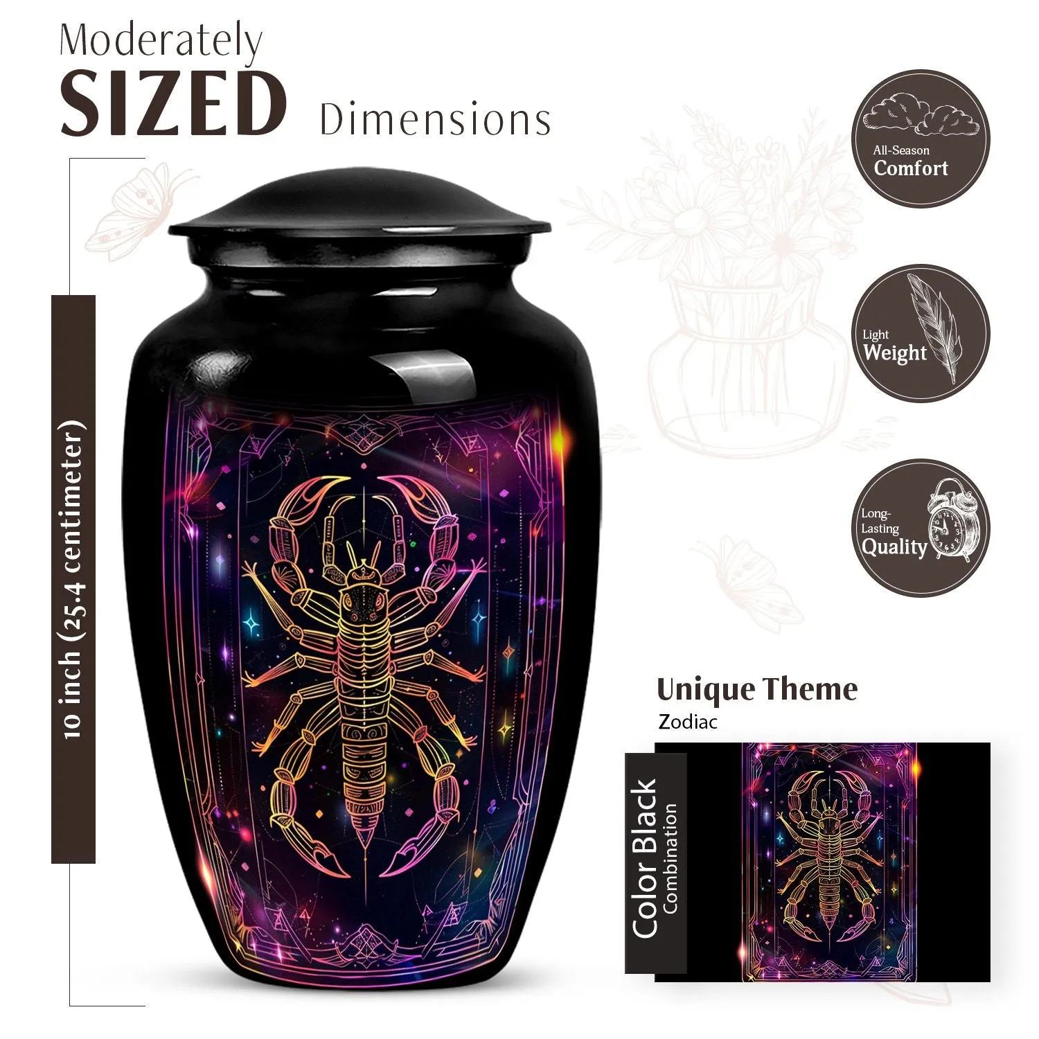 Zodiac Harmony Cremation Urn - Reverent Memorial for Loved Ones