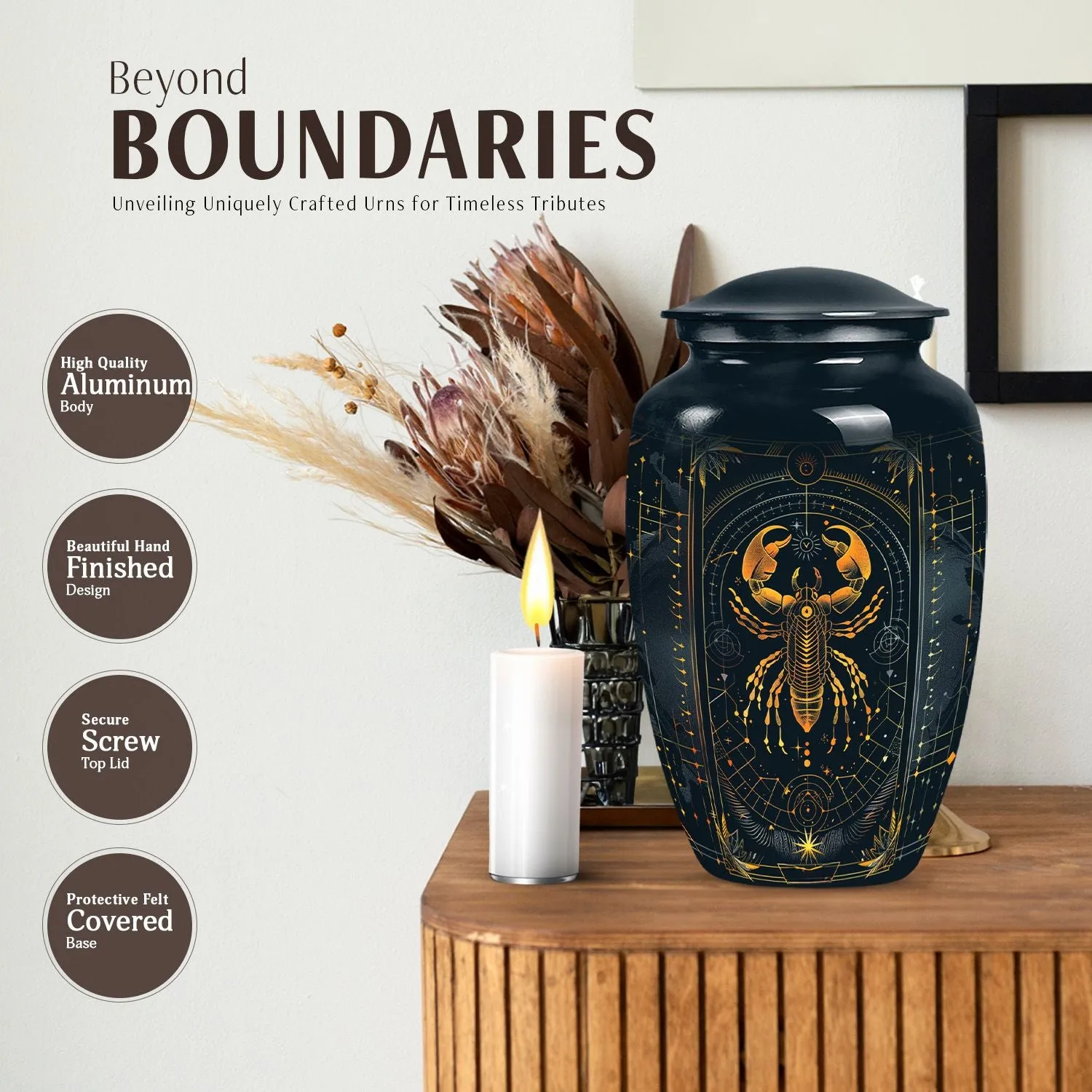 Zodiac Urn: Classic Memorial Cremation Solution for Women
